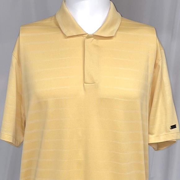 Nike Other - Large Nike Therma Fit Striped Yelloe Gold Golf Polo Excellent Condition